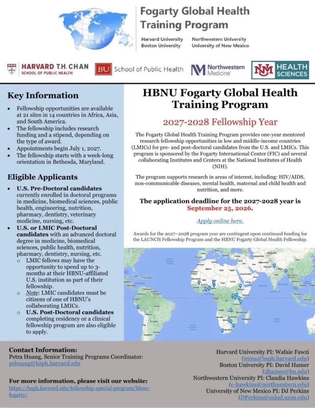 Dayo Fadelu: Applications Now Open for the 2027-2028 HBNU Fogarty Cohort
