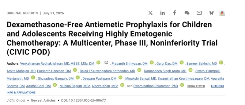 Venkatraman Radhakrishnan: Delighted to Share the Publication of the CIVIC POD Trial in JCO