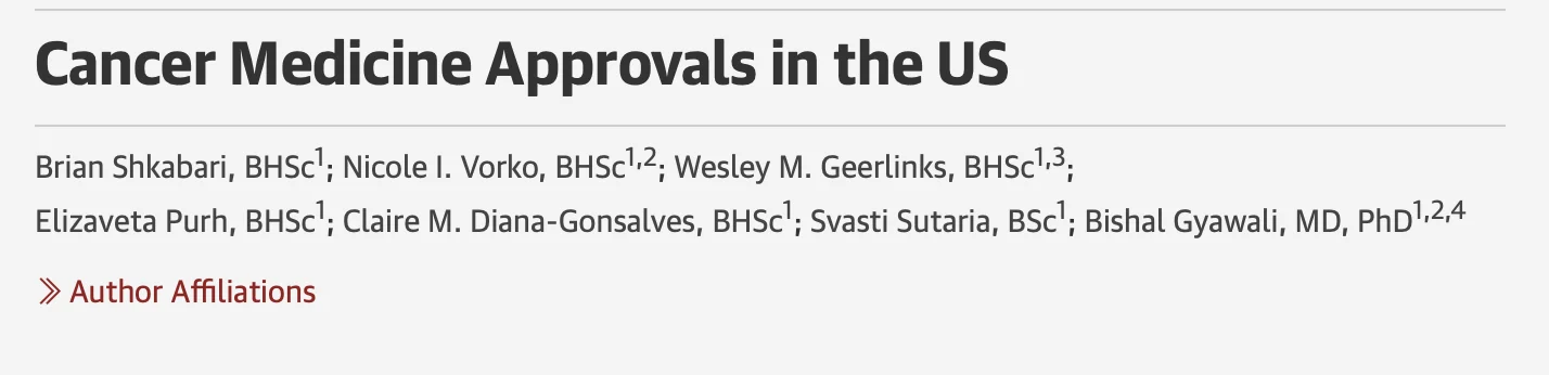Brian Shkabari: How the FDA Cancer Drug Approval Landscape Has Shifted Over Two Decades