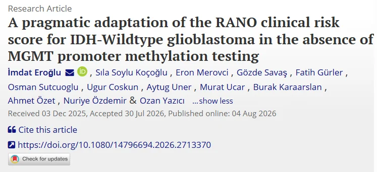 İmdat Eroğlu: Improving Prognostic Stratification for Glioblastoma Without Universal Molecular Testing 2 İmdat Eroğlu: Improving Prognostic Stratification for Glioblastoma Without Universal Molecular Testing
