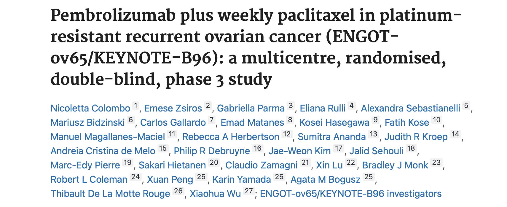 Mali Barbi: Where Does KEYNOTE-B96 Fit in Ovarian Cancer Treatment?