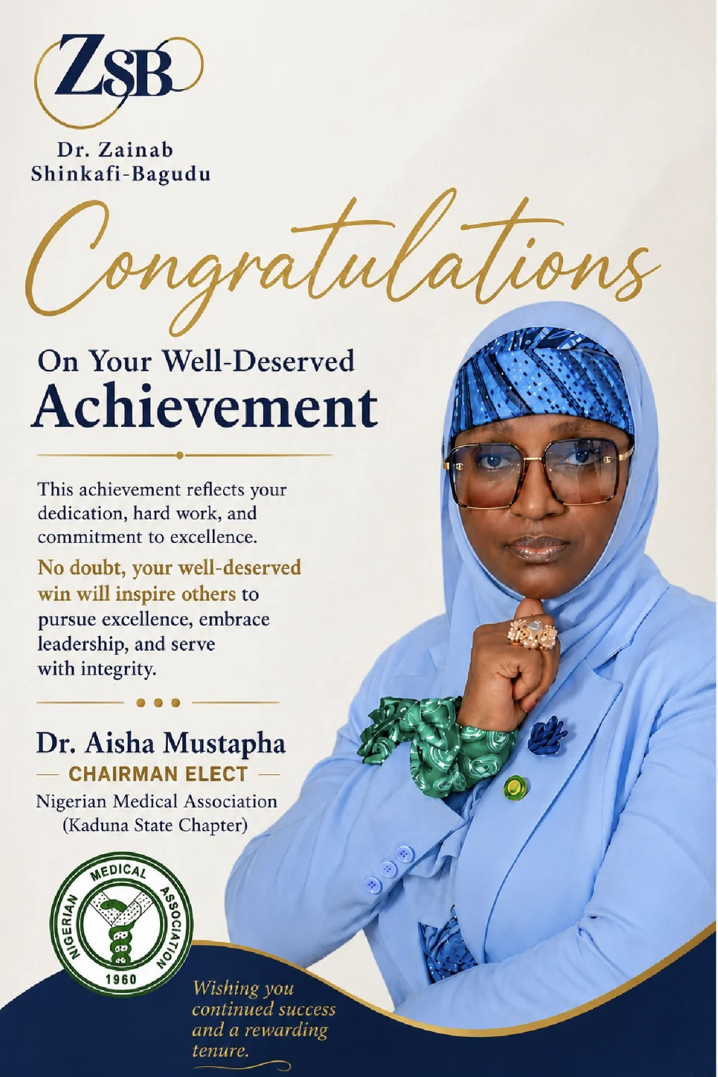 Zainab Shinkafi-Bagudu Congratulates Aisha Mustapha on Being Elected Chairman of the Nigerian Medical Association 2 Zainab Shinkafi-Bagudu Congratulates Aisha Mustapha on Being Elected Chairman of the Nigerian Medical Association