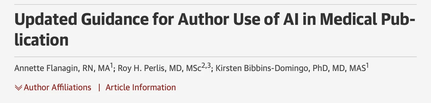 Wolfgang Miesbach: JAMA Updates Rules on AI Use in Medical Publishing