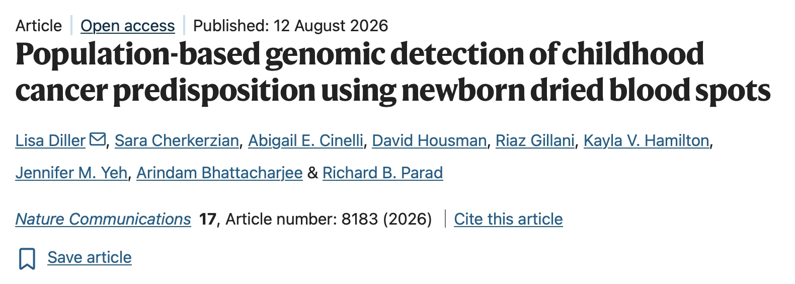 Simone Cesaro: Potential of Neonatal Screening for Pediatric Cancer Predisposition 2 Simone Cesaro: Potential of Neonatal Screening for Pediatric Cancer Predisposition