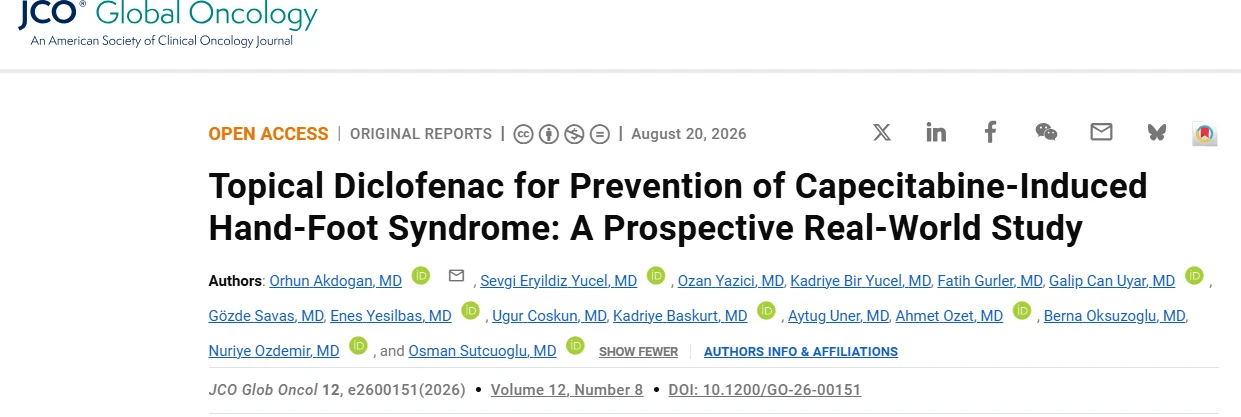 Enes Yeşilbaş: Topical Diclofenac for Preventing Capecitabine-Induced Hand-Foot Syndrome