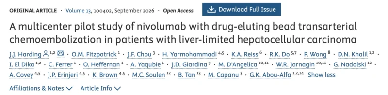 Hong Jae Chon: Does Adding Nivolumab to DEB-TACE Improve Outcomes in Liver-Limited HCC? 2 Hong Jae Chon
