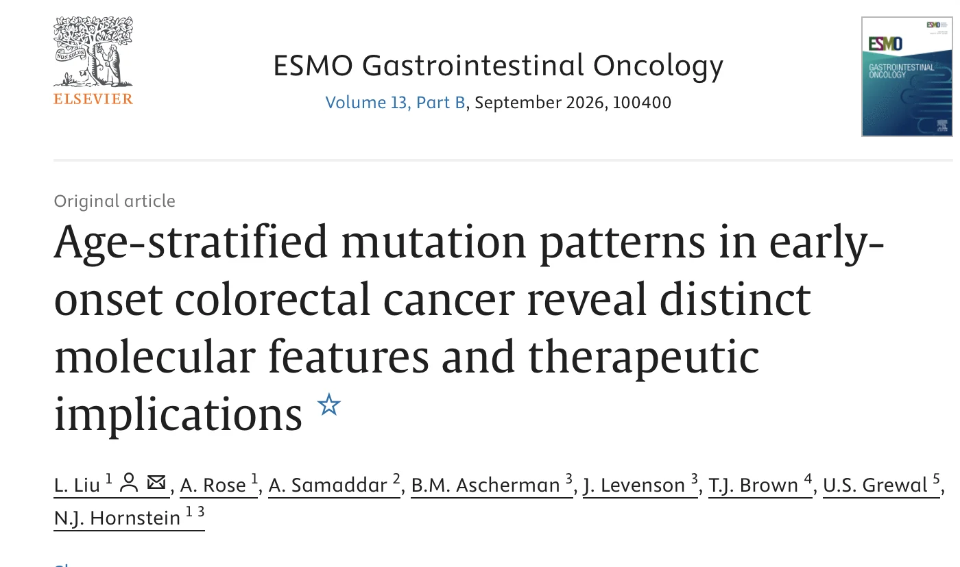 Nicholas Hornstein: Distinct Molecular Features Across Age Groups in Colorectal Cancer