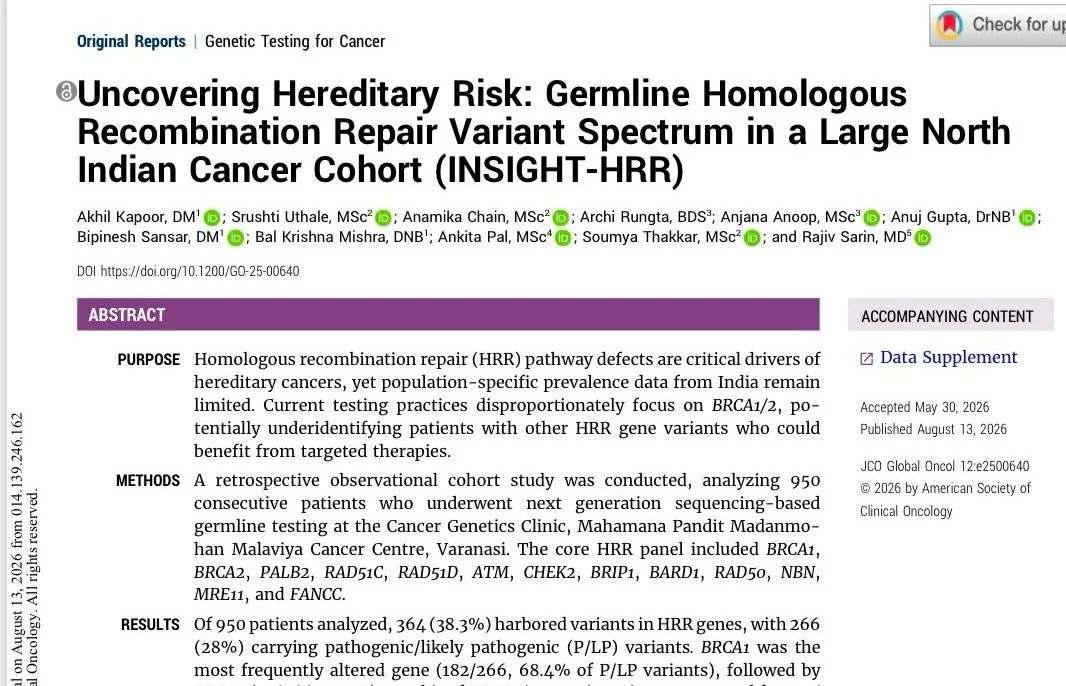 Srushti Uthale: New Study Uncovers Hereditary Cancer Risk in India 2 Srushti Uthale
