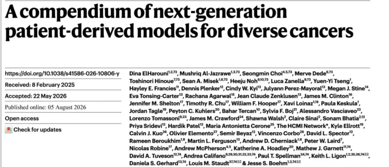 Jesse Boehm Announces HCMI Release of 665 Next-Generation Cancer Models in Nature