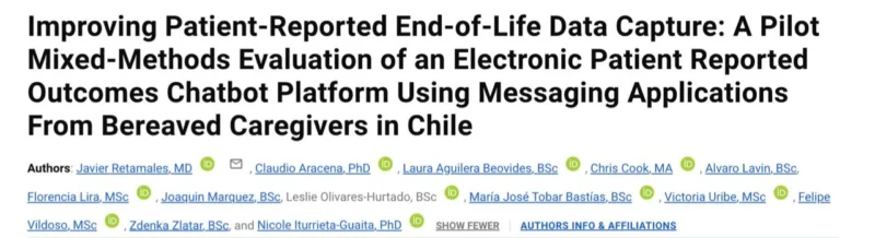Javier Retamales: Can Messaging Apps Transform End-of-Life Cancer Care Research? 2 Javier Retamales: Can Messaging Apps Transform End-of-Life Cancer Care Research?
