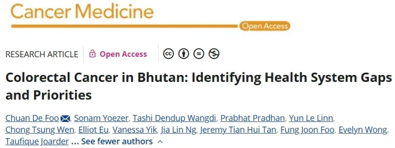 Evelyn Yi Ting Wong: New Research Identifies Gaps in Colorectal Cancer Care in Bhutan 2 Evelyn Yi Ting Wong: New Research Identifies Gaps in Colorectal Cancer Care in Bhutan