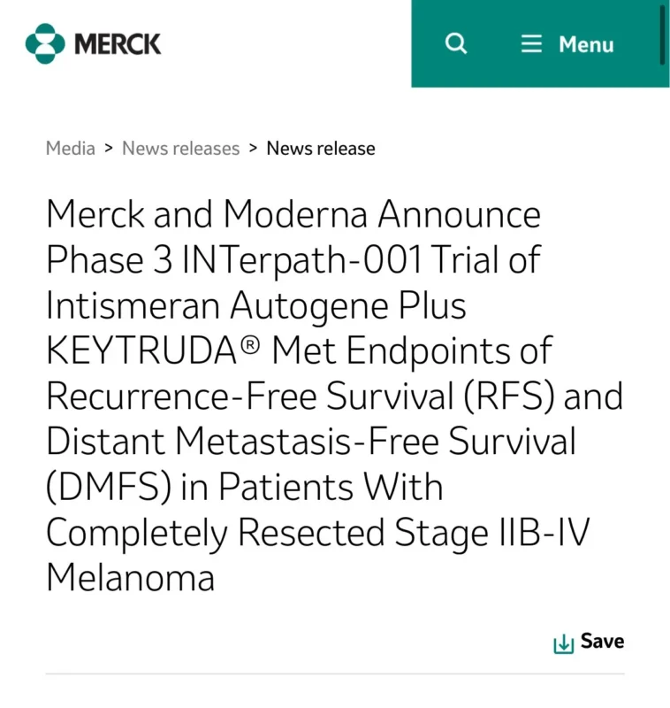 Paolo Tarantino on Merck and Moderna’s Positive Phase 3 Melanoma Results 2 Paolo Tarantino on Merck and Moderna’s Positive Phase 3 Melanoma Results