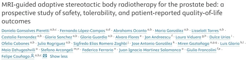 Felipe Couñago: MRI-Guided Adaptive SBRT Shows Promising Results