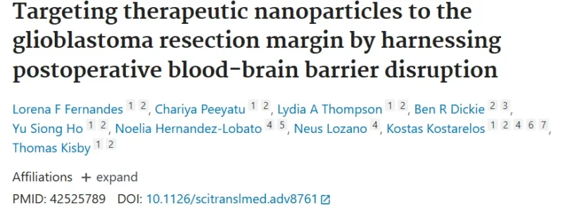 Walid Kamoun: Can the Post-Surgical BBB Become an Ally Against Glioblastoma? 2 Walid Kamoun: Can the Post-Surgical BBB Become an Ally Against Glioblastoma?