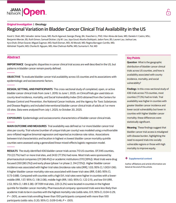 Petros Grivas: New Research Highlights Gaps in Cancer Clinical Trial Availability