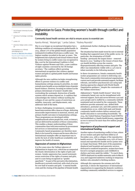 The Impact of Conflict on Women’s Healthcare Access - Global Health Otherwise