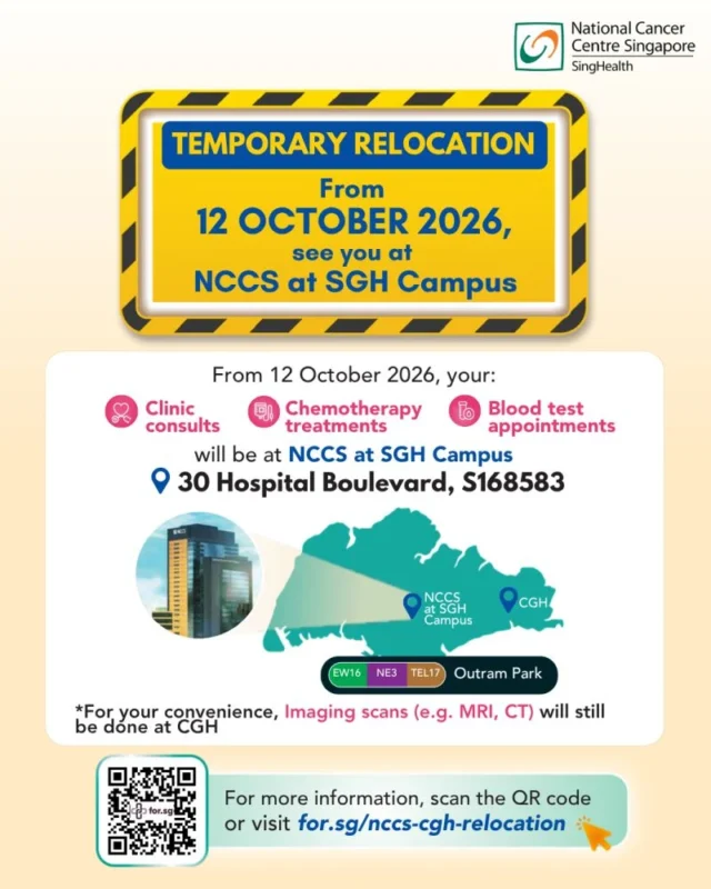 NCCS-CGH Service Temporarily Relocates to NCCS at SGH Campus - National Cancer Centre Singapore 2 National Cancer Centre Singapore