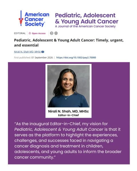 Pediatric, Adolescent and Young Adult Cancer is Proud to Publish Its 1st Article - ACSJ 2 American Cancer Society Journals