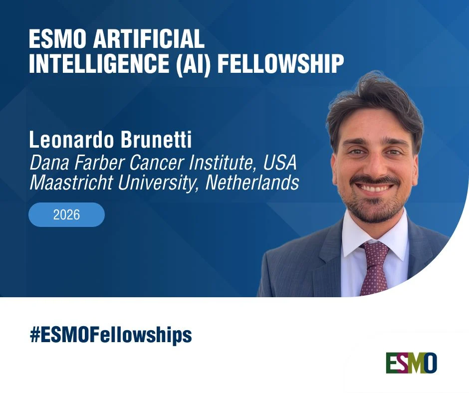 Leonardo Brunetti Receives Inaugural Fellowship in Artificial Intelligence and Oncology - ESMO 2 Leonardo Brunetti Receives Inaugural Fellowship in Artificial Intelligence and Oncology - ESMO