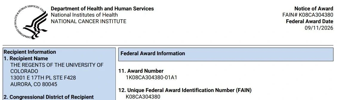 Ajay Major: Elated to Share That Our NCI K08 Has Been Selected for Funding 2 Ajay Major