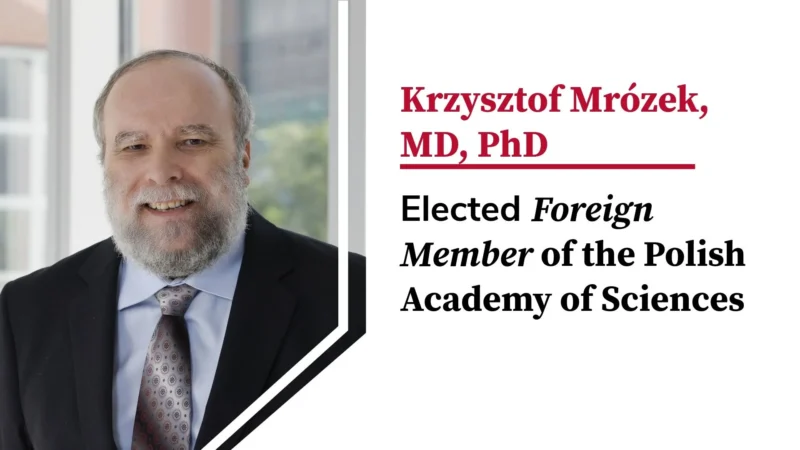 Kimryn Rathmell: Celebrating Krzysztof Mrózek’s Outstanding Achievement in Leukemia Research