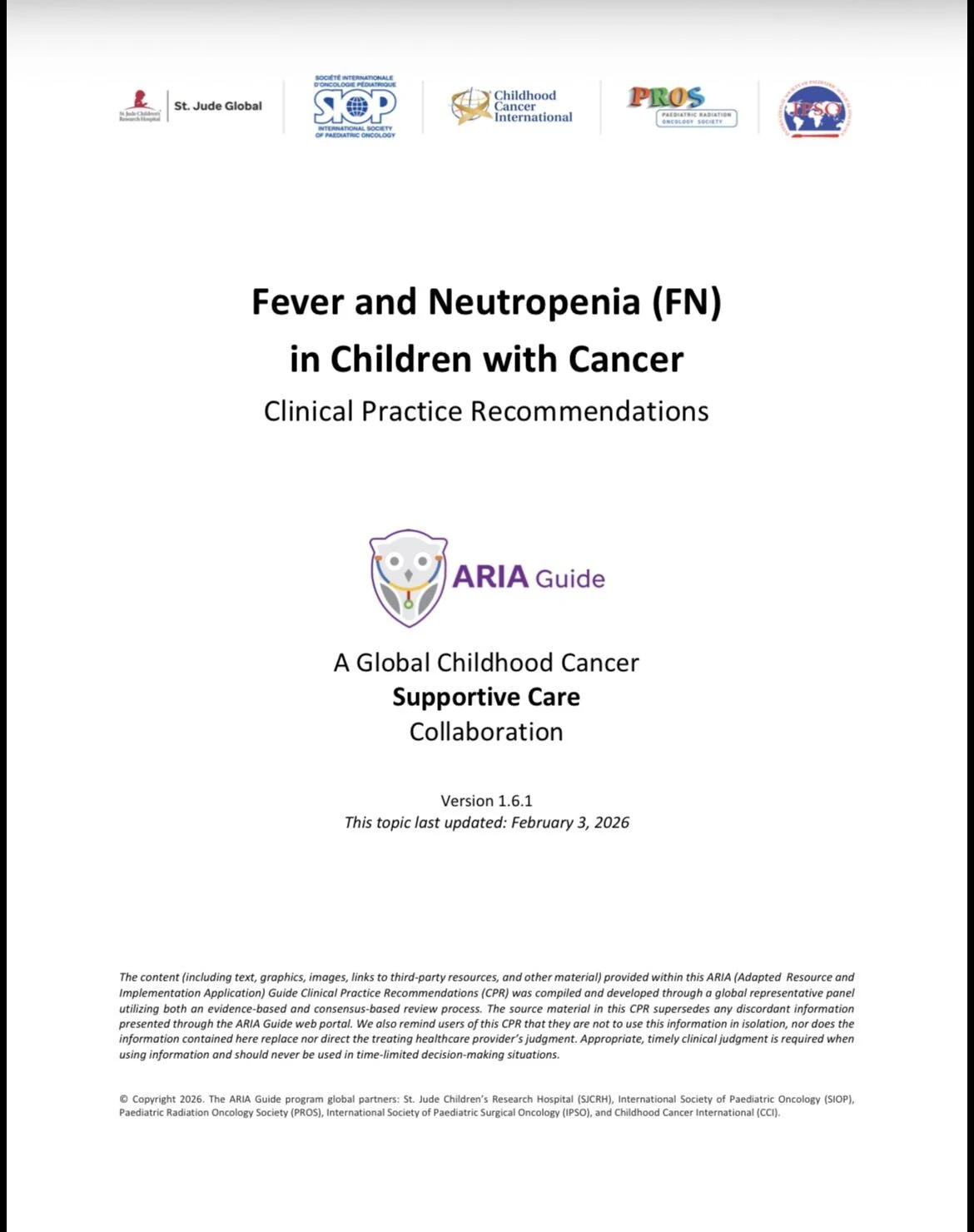 Zimbwe Kauke Bakari: Final Guidelines for Treating Fever and Neutropenia in Children with Cancer