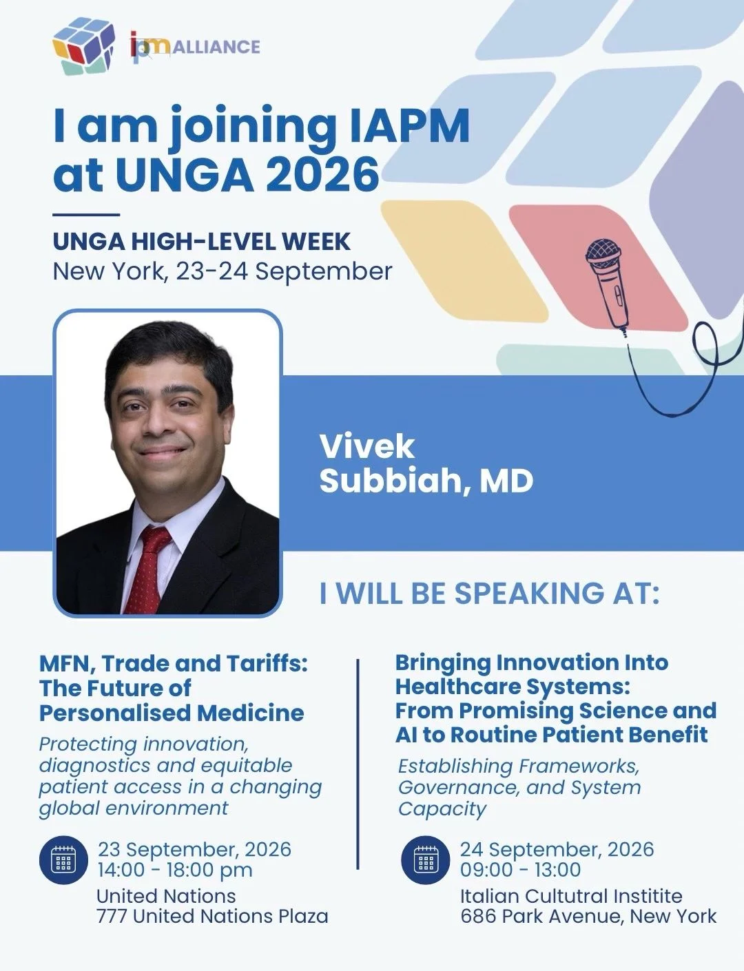 Vivek Subbiah: Heading to New York to Join the IAPM at UNGA 2026 2 Vivek Subbiah: Heading to New York to Join the IAPM at UNGA 2026