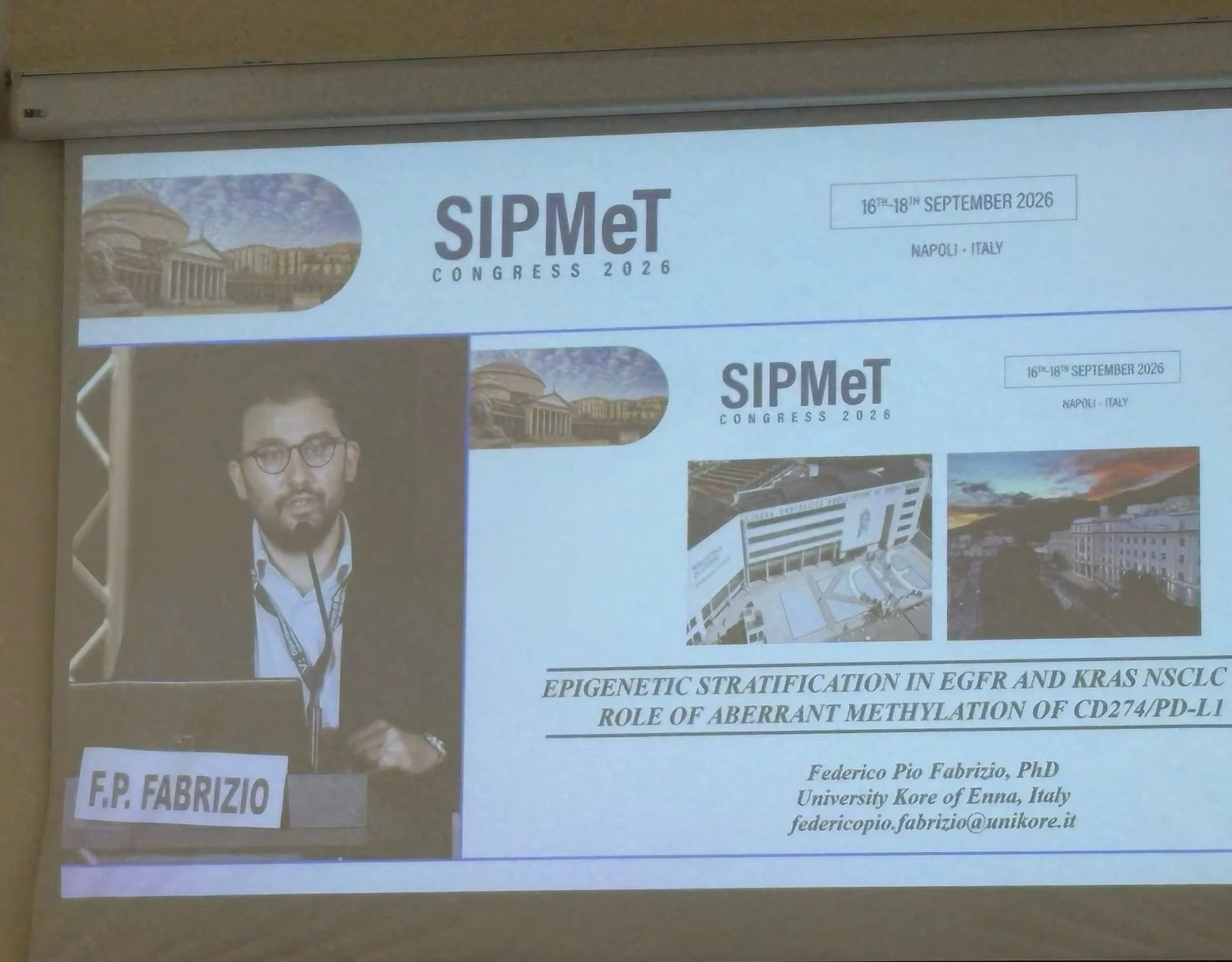 Federico Pio Fabrizio: Identifying Epigenetic Markers for Molecular Stratification in Lung Cancer at the SIPMeT Congress 2 Federico Pio Fabrizio: Identifying Epigenetic Markers for Molecular Stratification in Lung Cancer at the SIPMeT Congress