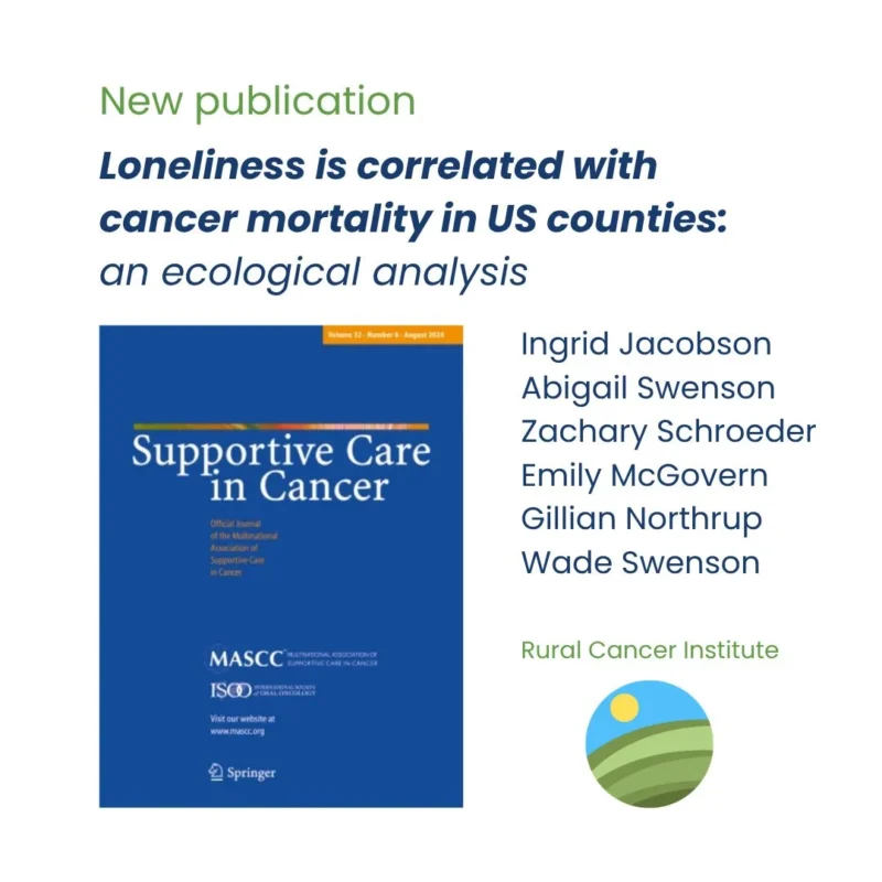 Wade Swenson: Loneliness Is Correlated With Cancer Mortality in US Counties