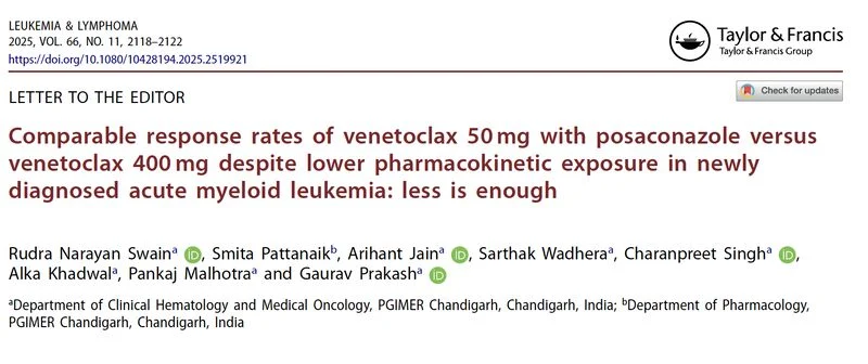 Rudra Swain: Does More Venetoclax Exposure Necessarily Mean More Efficacy in AML? 2 Rudra Swain