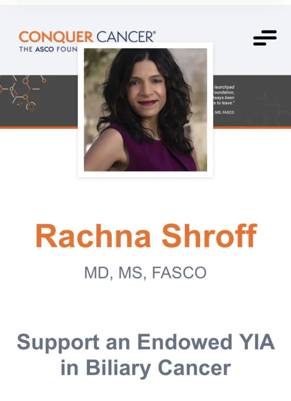 Rami Manochakian: Rachna Shroff Establishes Young Investigator Award to Advance Biliary Cancer Research 2 Rami Manochakian: Rachna Shroff Establishes Young Investigator Award to Advance Biliary Cancer Research
