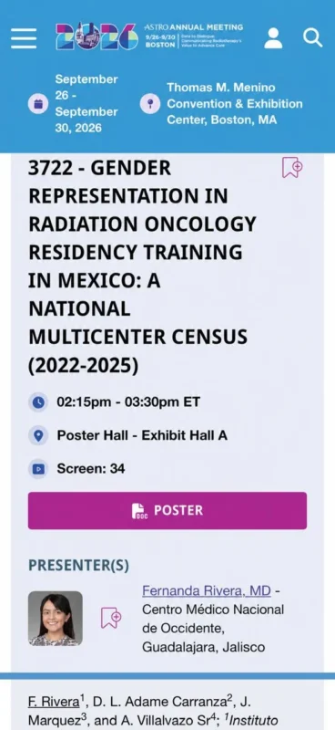 Fernanda Rivera: Excited to Present Our Work at ASTRO26