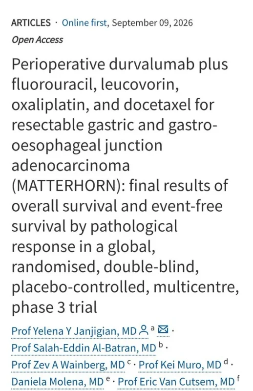 10 Must-Read Posts In GI Oncology This Week 4 MATTERHORN