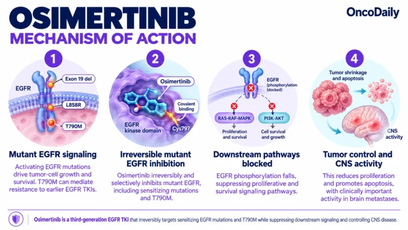 Osimertinib (Tagrisso): Understanding Its Mechanism, Dosing, and Clinical Role in EGFR-Mutated Lung Cancer 9 Osimertinib OncoDaily
