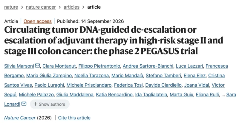 Davide Ciardiello: PEGASUS Trial Explores ctDNA-Guided Adjuvant Therapy in High-Risk Colon Cancer 2 Davide Ciardiello