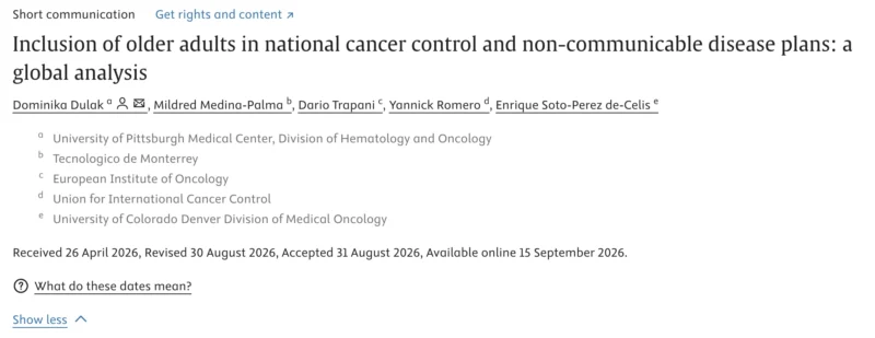 Enrique Soto Perez de Celis: Cancer Is Increasingly a Disease of Aging, but Policies Are Not Keeping Pace 2 Enrique Soto Perez de Celis: Cancer Is Increasingly a Disease of Aging, but Policies Are Not Keeping Pace