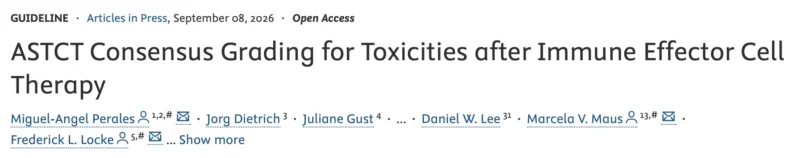 Masahiro Torasawa: A Must-Read Update From ASTCT on Immune Effector Cell Toxicities 2 Masahiro Torasawa
