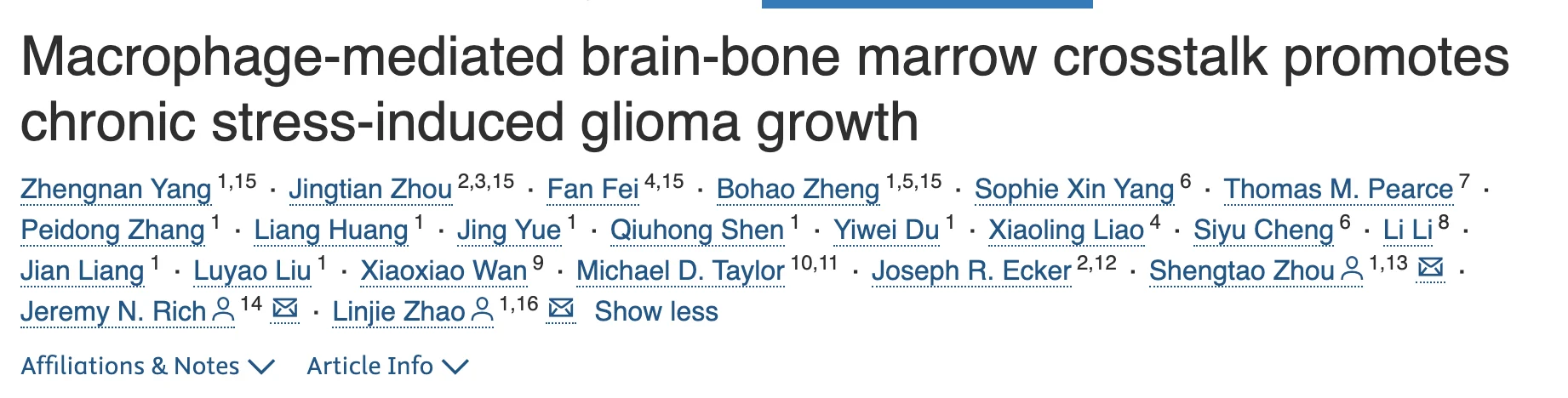 Walid Kamoun: How Chronic Stress Drives Glioma Growth Through the Bone Marrow 2 Walid Kamoun: How Chronic Stress Drives Glioma Growth Through the Bone Marrow