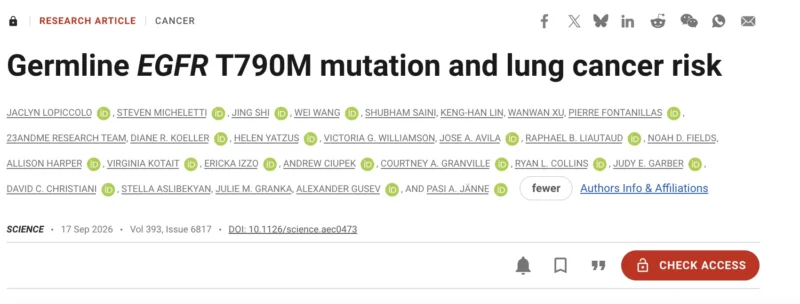 Jame Abraham: Germline EGFR T790M Variant Identifies Individuals at Higher Lung Cancer Risk
