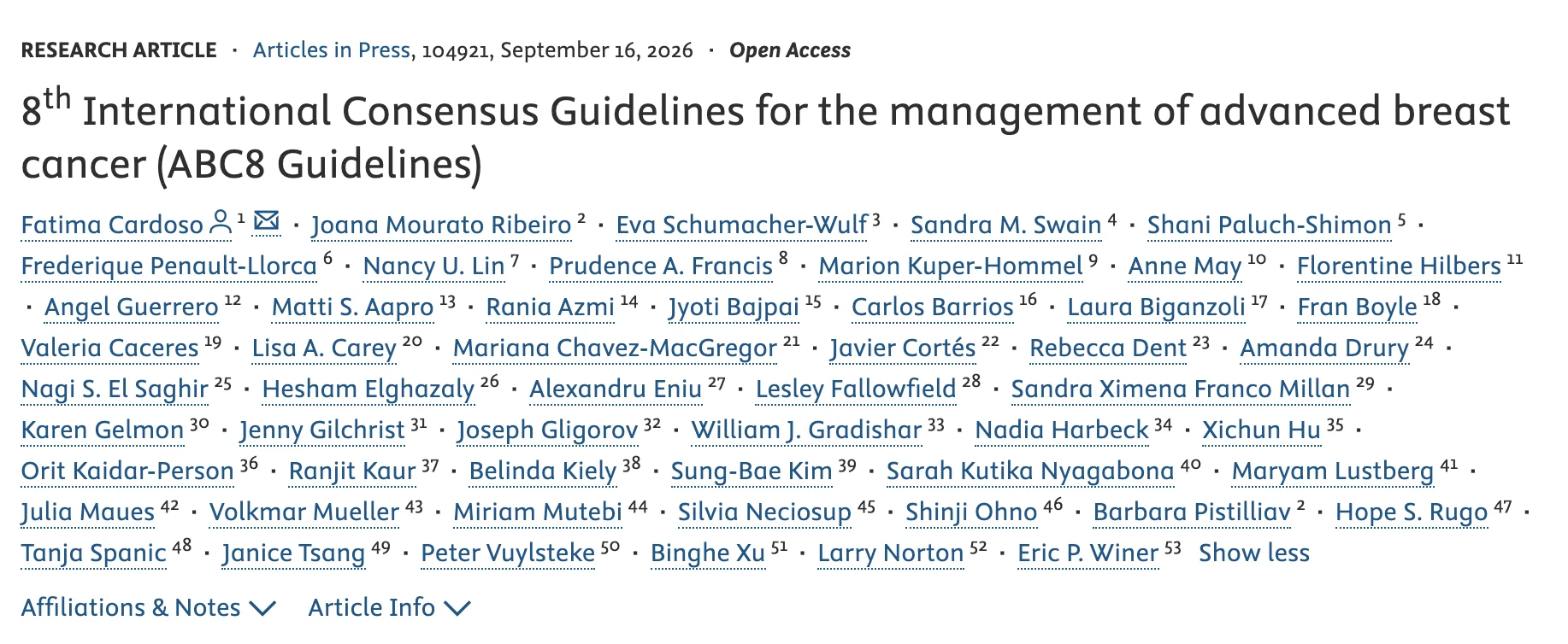 Hesham Elghazaly Contributes to the 8th International Consensus Guidelines for Advanced Breast Cancer - ECS