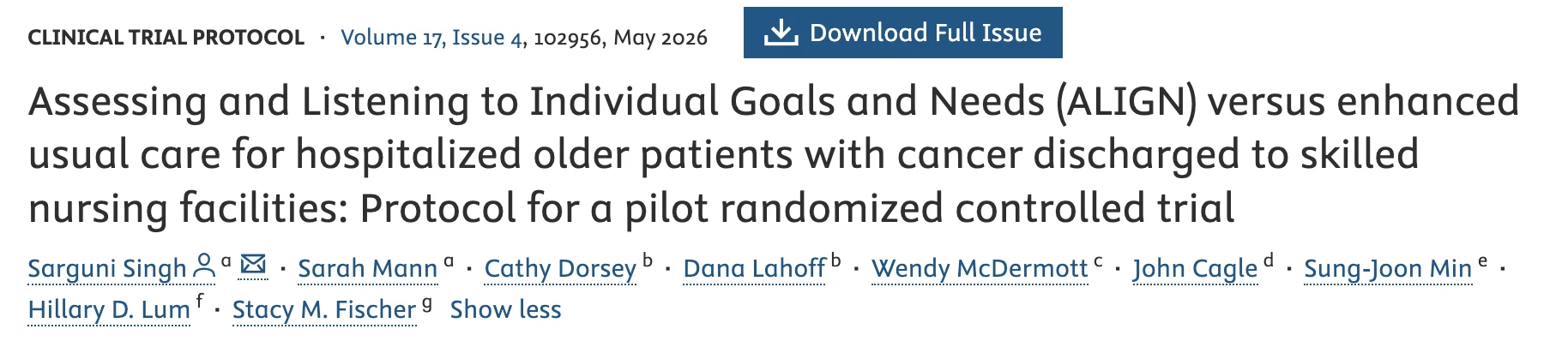 Palliative Care Support for Older Cancer Patients Transitioning to Skilled Nursing Facilities - SIOG 2 Palliative Care Support for Older Cancer Patients Transitioning to Skilled Nursing Facilities - SIOG