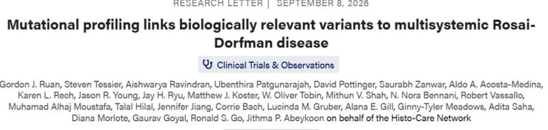 Jithma Abeykoon: NGS Profiling Is Essential for All Rosai-Dorfman Disease Tumors