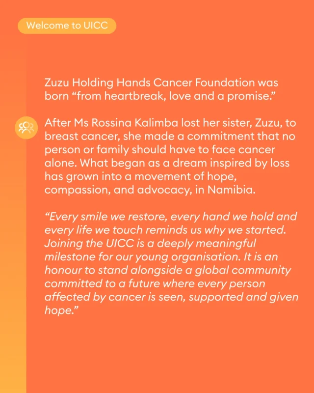 Zuzu Holding Hands Cancer Foundation Joins the Global Cancer Community - UICC