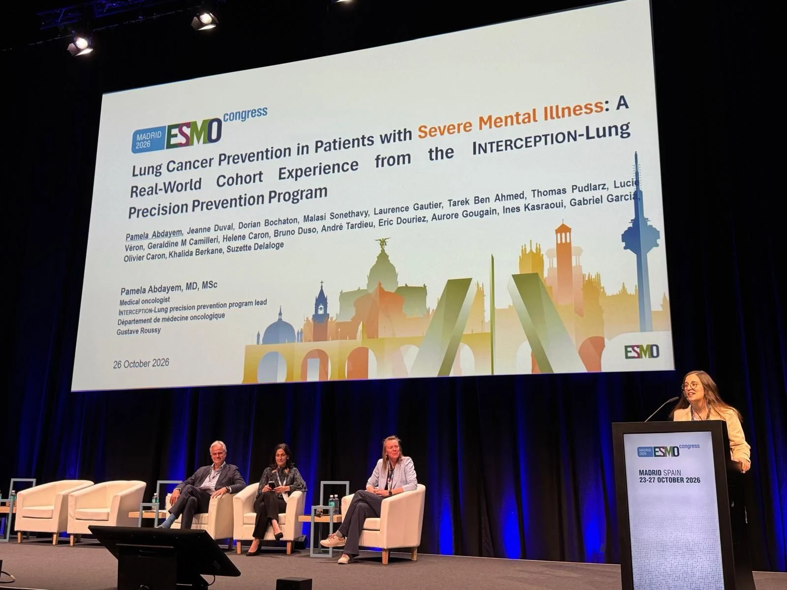 Pamela Abdayem: Had the Pleasure of Presenting 2 Abstracts on Lung Cancer Prevention at ESMO 2026 2 Pamela Abdayem