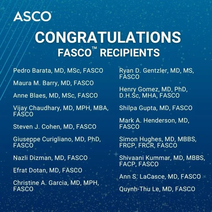 Pedro C Barata: Proud and Honored to Receive the Fellow of ASCO Distinction 2 Pedro C Barata: Proud and Honored to Receive the Fellow of ASCO Distinction