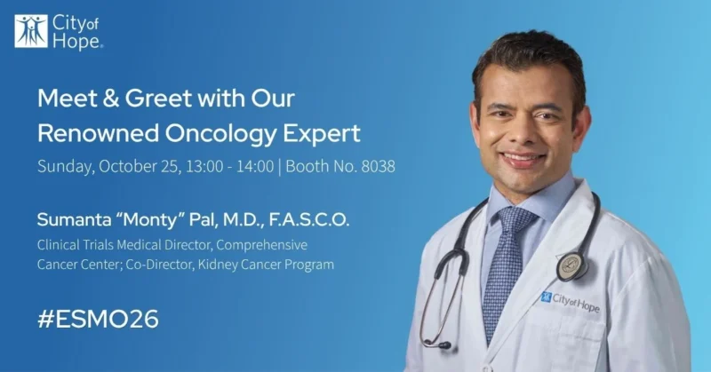 Meet the Kidney Cancer Team at ESMO 2026 – City of Hope 2 Meet the Kidney Cancer Team at ESMO 2026 – City of Hope