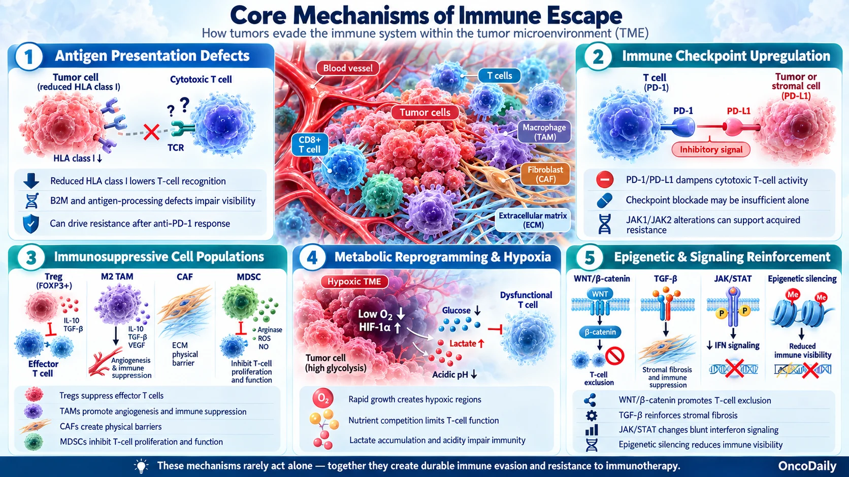 The Tumor Microenvironment and Immune Escape: Mechanisms and Therapeutic Implications
