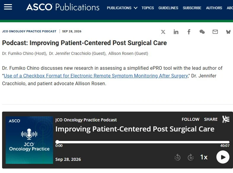 Fumiko Ladd Chino: ASCO Podcast Explores the Role of Patient - Reported Outcomes in Cancer Care 2 Fumiko Ladd Chino: ASCO Podcast Explores the Role of Patient - Reported Outcomes in Cancer Care