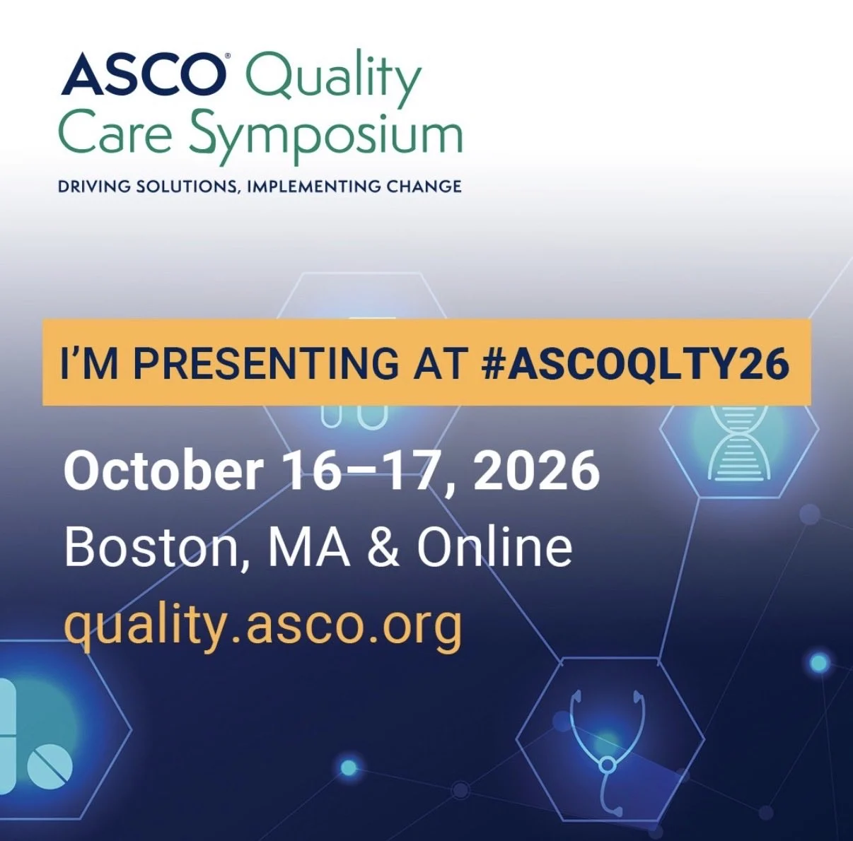 Katie Coleman: Presenting on Virtual Patient Support Communities for Peer Support at ASCO Quality 2 Katie Coleman