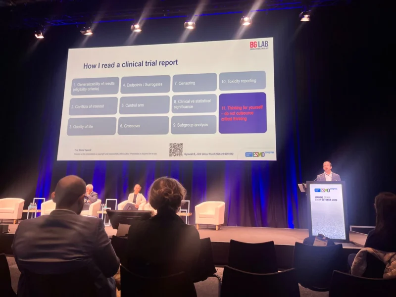 Laure-Anne Teuwen։ Bishal Gyawali Shares an Important Message on Reading and Interpreting Cancer Clinical Trials at ESMO 2026 2 Laure-Anne Teuwen